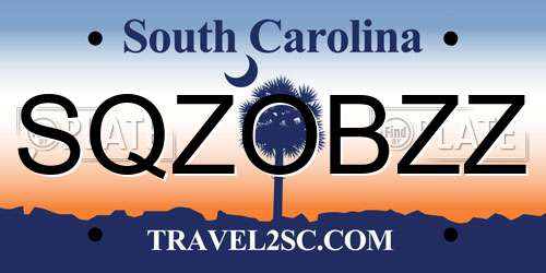 SQZOBZZ South Carolina License Plate