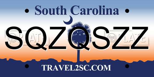 SQZQSZZ South Carolina License Plate