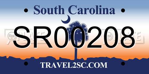 SR00208 South Carolina License Plate