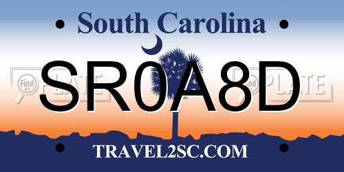 SR0A8D South Carolina License Plate