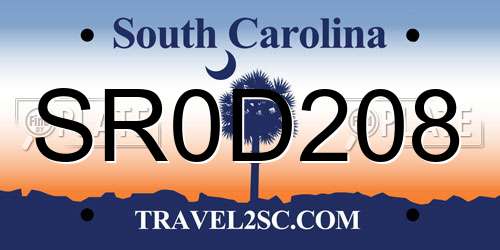 SR0D208 South Carolina License Plate