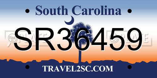 SR36459 South Carolina License Plate