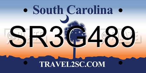 SR3G489 South Carolina License Plate