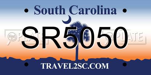 SR5050 South Carolina License Plate