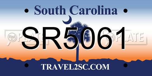 SR5061 South Carolina License Plate
