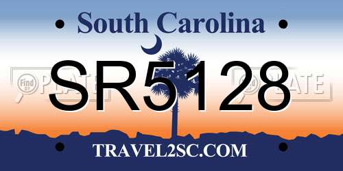 SR5128 South Carolina License Plate