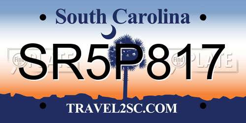 SR5P817 South Carolina License Plate
