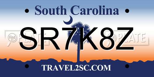 SR7K8Z South Carolina License Plate