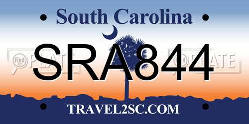 SRA844 South Carolina License Plate
