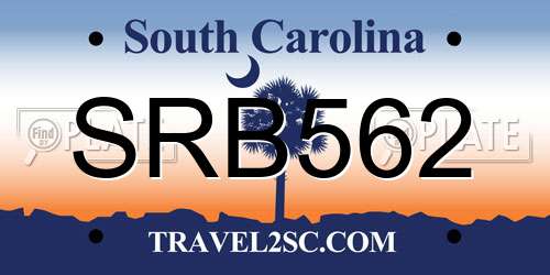 SRB562 South Carolina License Plate