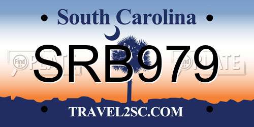 SRB979 South Carolina License Plate