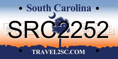 SRC2252 South Carolina License Plate