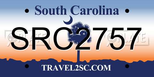 SRC2757 South Carolina License Plate