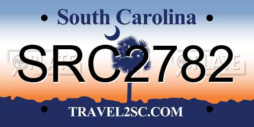 SRC2782 South Carolina License Plate