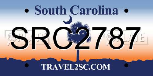 SRC2787 South Carolina License Plate