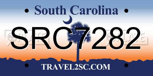 SRC7282 South Carolina License Plate