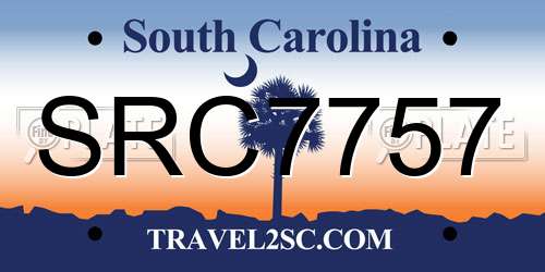 SRC7757 South Carolina License Plate