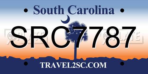 SRC7787 South Carolina License Plate