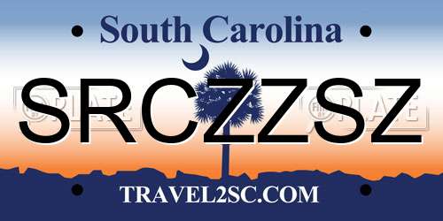 SRCZZSZ South Carolina License Plate