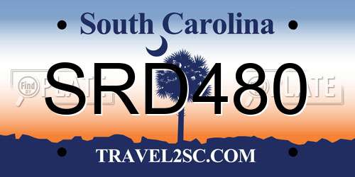 SRD480 South Carolina License Plate