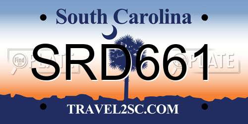 SRD661 South Carolina License Plate
