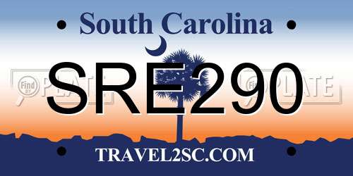 SRE290 South Carolina License Plate