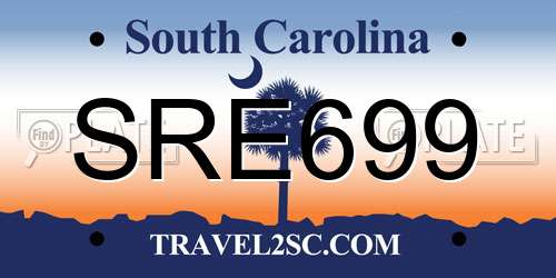 SRE699 South Carolina License Plate