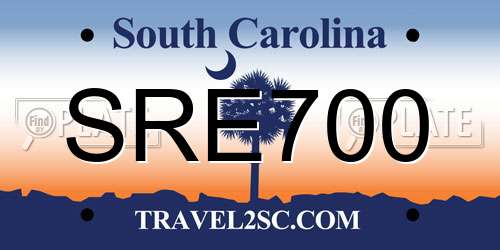 SRE700 South Carolina License Plate