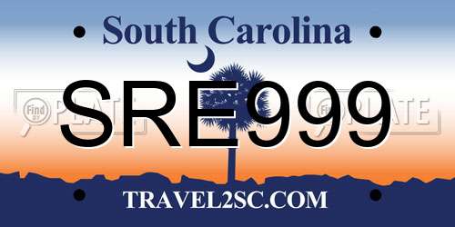 SRE999 South Carolina License Plate