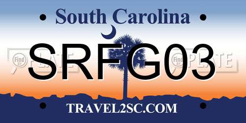 SRFG03 South Carolina License Plate