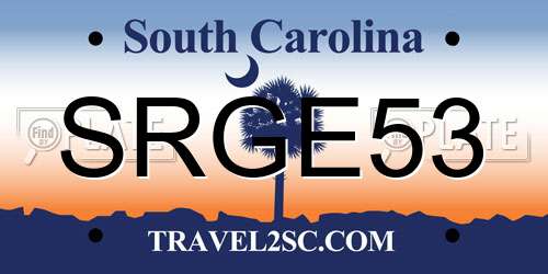 SRGE53 South Carolina License Plate