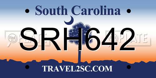 SRH642 South Carolina License Plate