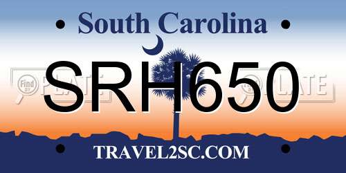 SRH650 South Carolina License Plate