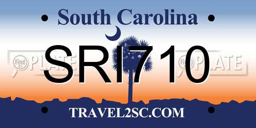 SRI710 South Carolina License Plate