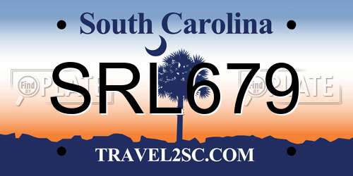 SRL679 South Carolina License Plate