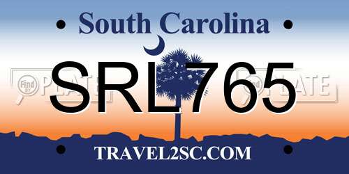 SRL765 South Carolina License Plate