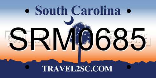 SRM0685 South Carolina License Plate