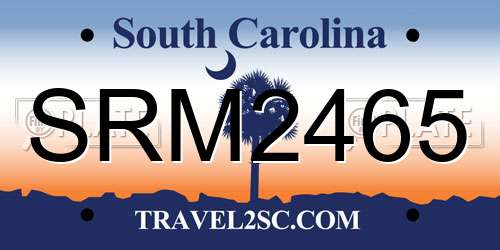 SRM2465 South Carolina License Plate