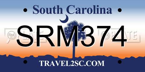 SRM374 South Carolina License Plate