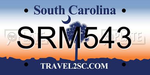 SRM543 South Carolina License Plate
