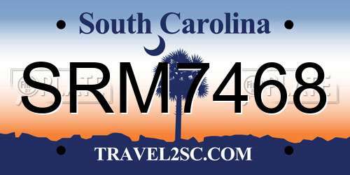 SRM7468 South Carolina License Plate