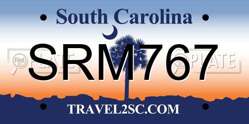 SRM767 South Carolina License Plate