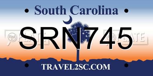 SRN745 South Carolina License Plate