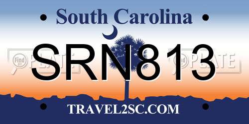 SRN813 South Carolina License Plate