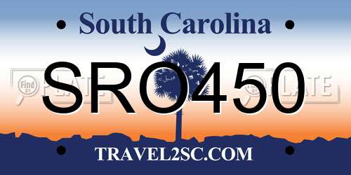 SRO450 South Carolina License Plate
