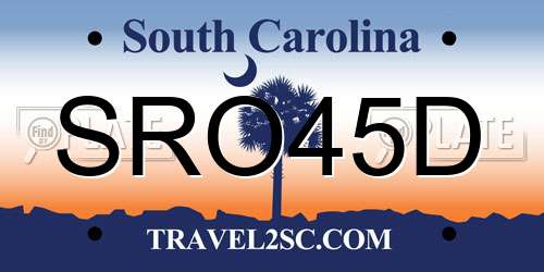 SRO45D South Carolina License Plate