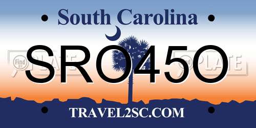 SRO45O South Carolina License Plate