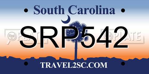 SRP542 South Carolina License Plate