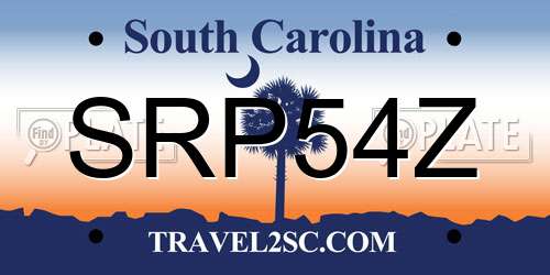 SRP54Z South Carolina License Plate