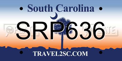 SRP636 South Carolina License Plate